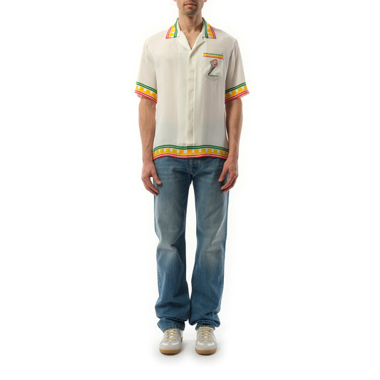 Leaning Column Cuban Collar Shirt in Multicolour