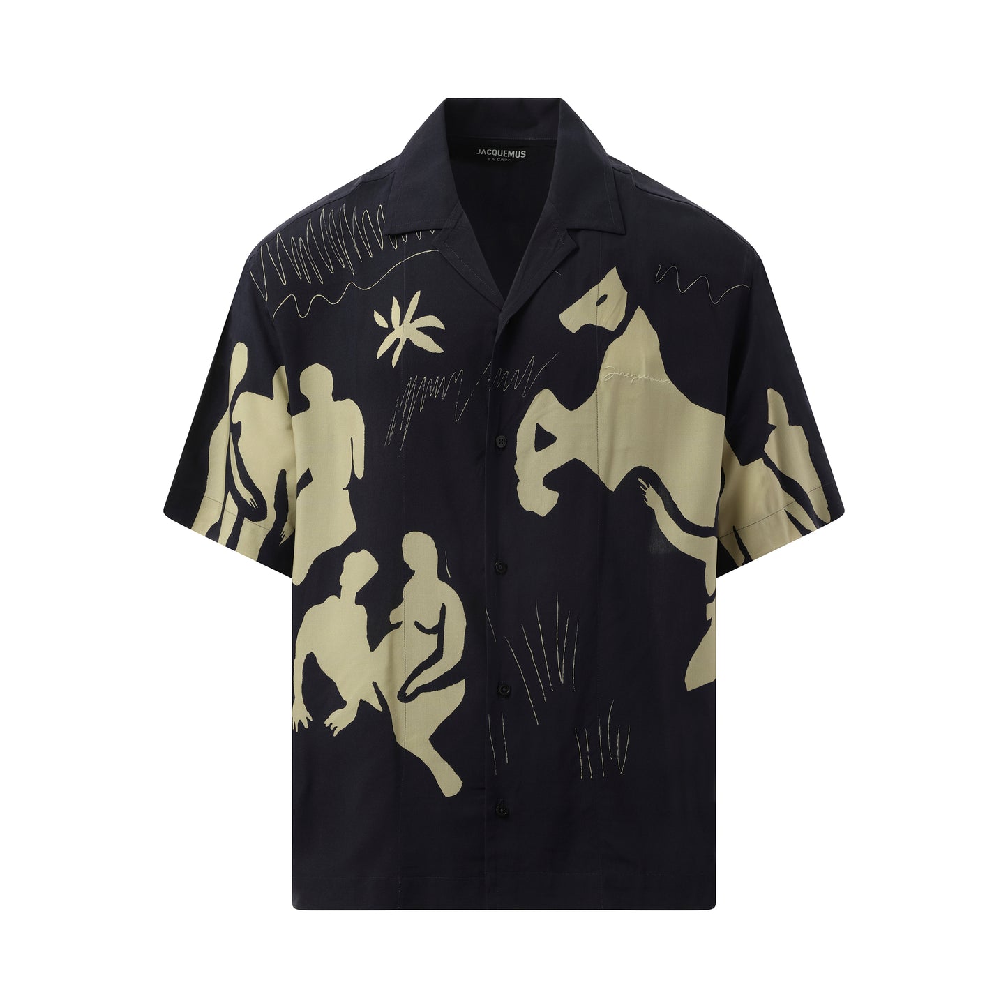 La Chemise Jean Horse Print in Navy