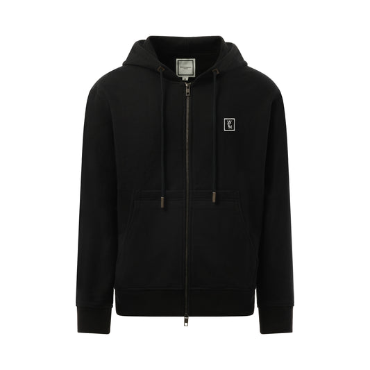 Logo Zip Hoodie in Black