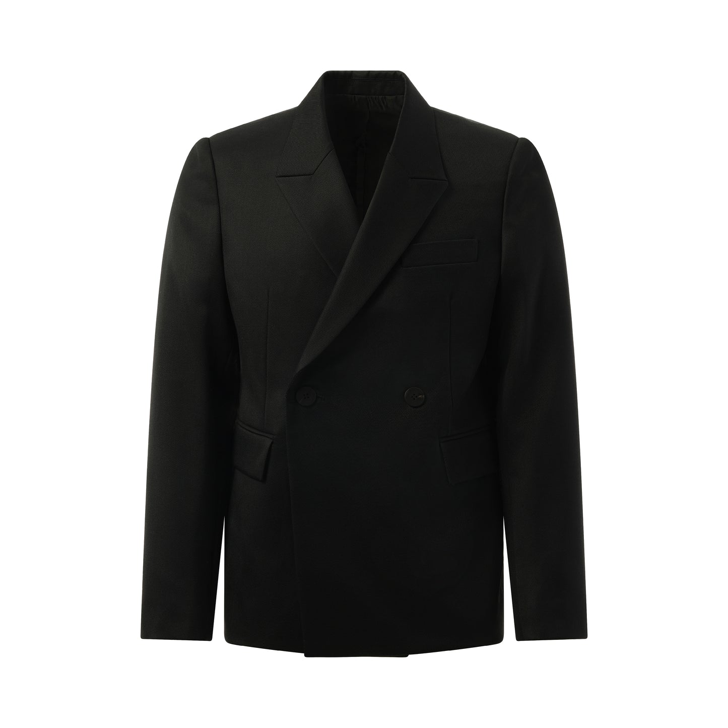 Double Breasted Suit Blazer in Black