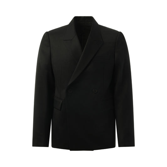 Double Breasted Suit Blazer in Black