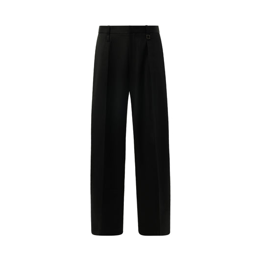 Pleated Relax Pants in Black