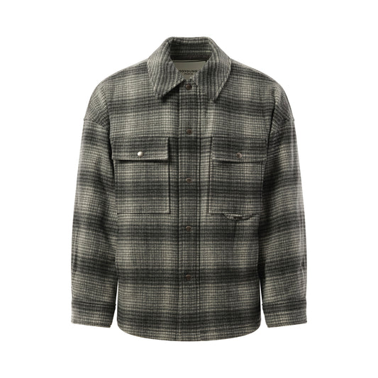 Wool Check Shirt in Grey