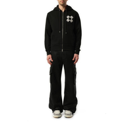 MA Quad Zip Up Hoodie in Black