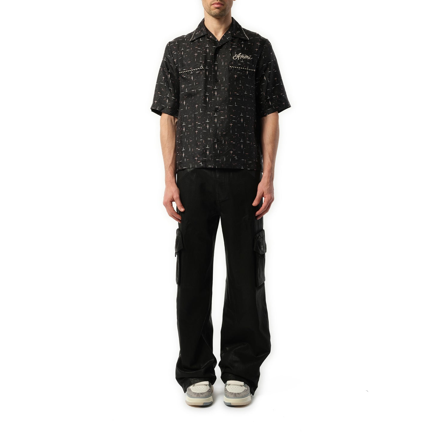 Fleck Amiri Bowling Shirt in Black