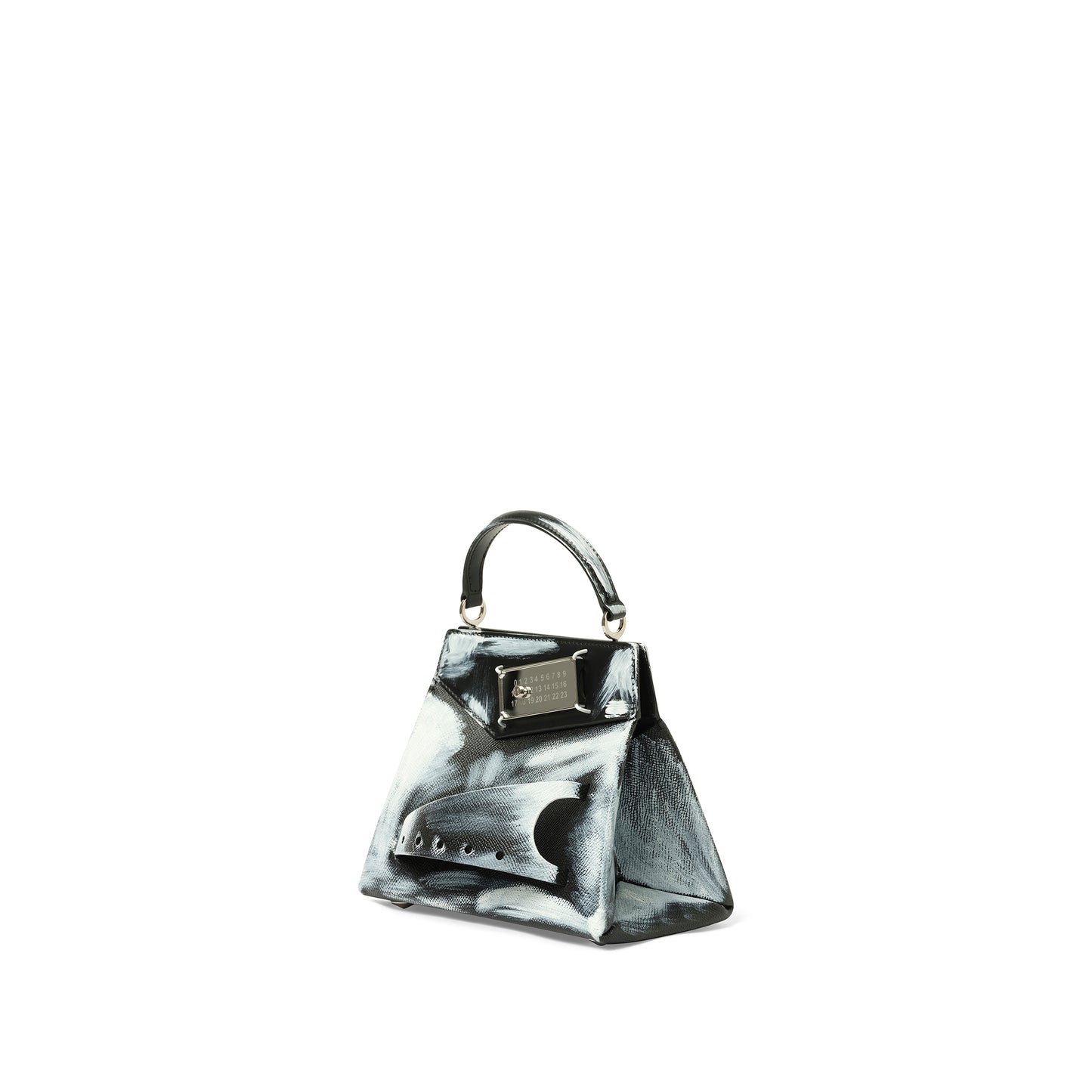 Painted Small Snatched Handbag in Black/White