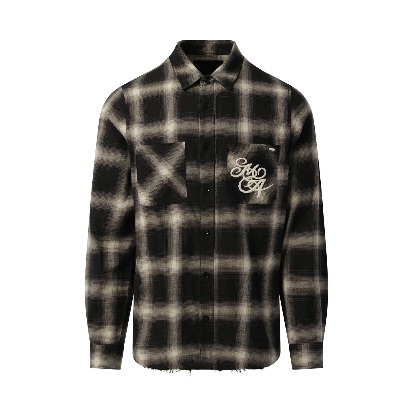 Amiri Swirl Flannel Shirt in Black