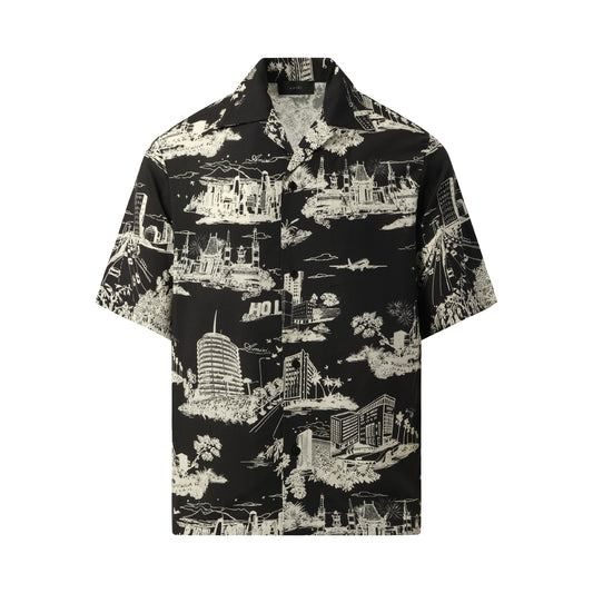 LA Landmark Camp Shirt in Black