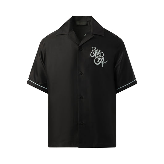 MA Swirl Bowling Shirt in Black