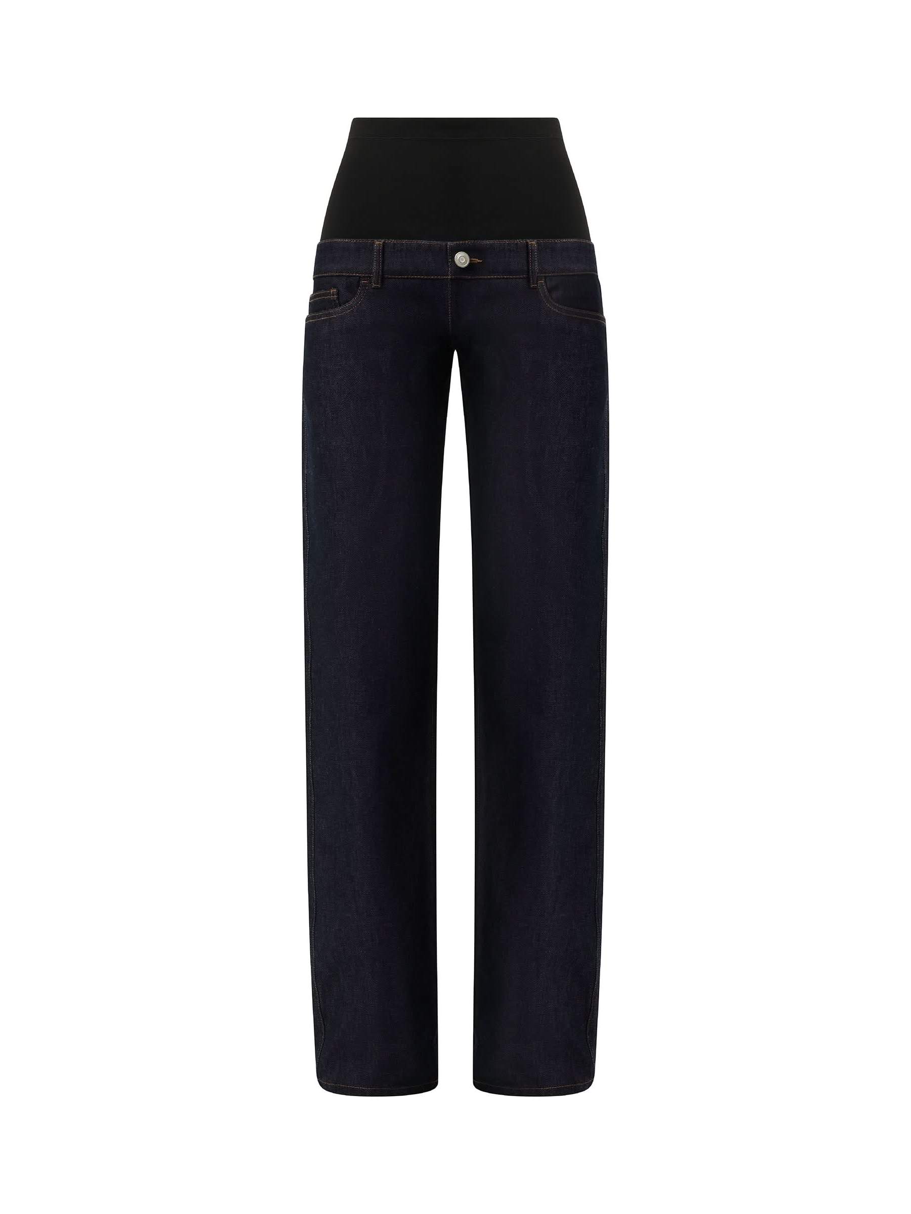 Jersey Hybrid Denim Trouser in Blue Raw