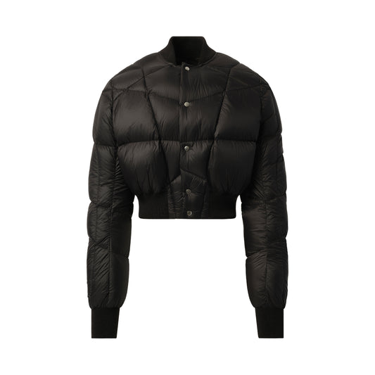 Cropped Down Flight Jacket in Black