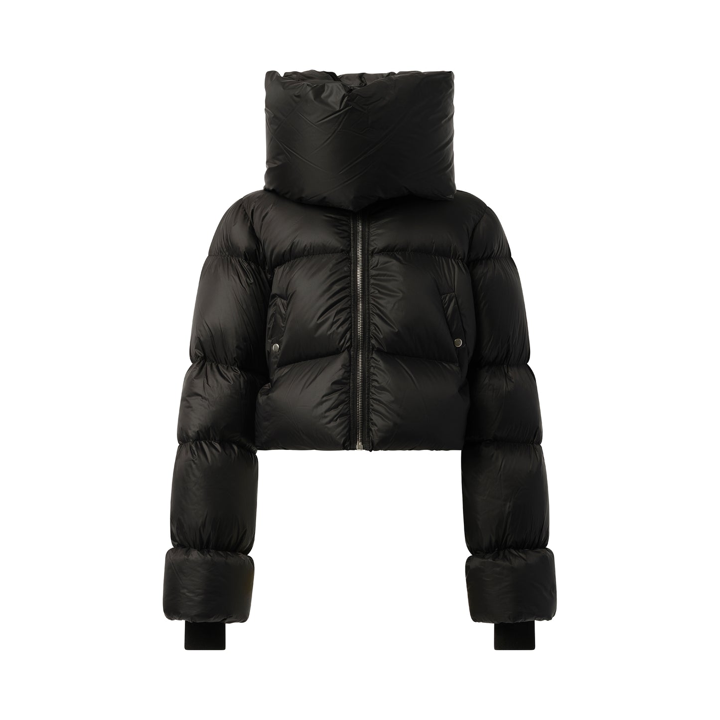 Funnelneck Down Jacket in Black