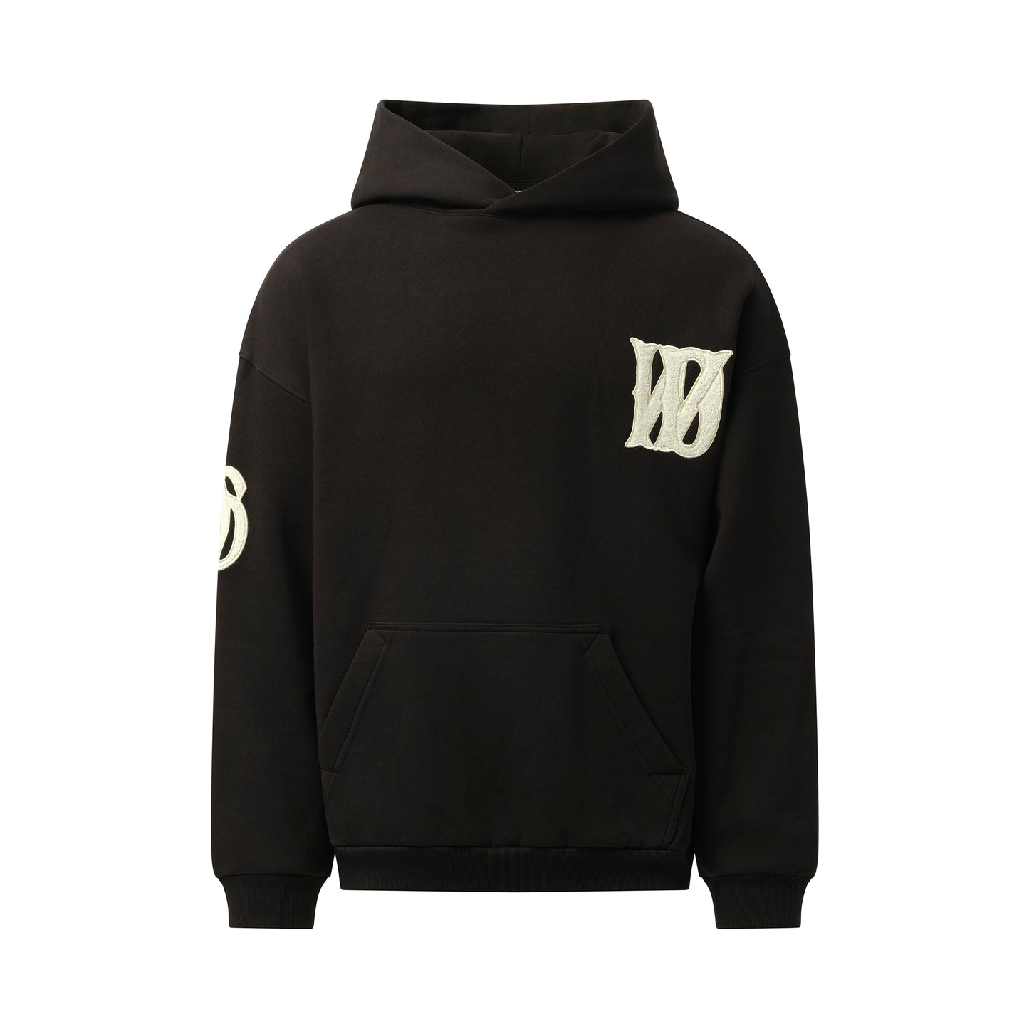 Boucle Letter Logo Hoodie in Black