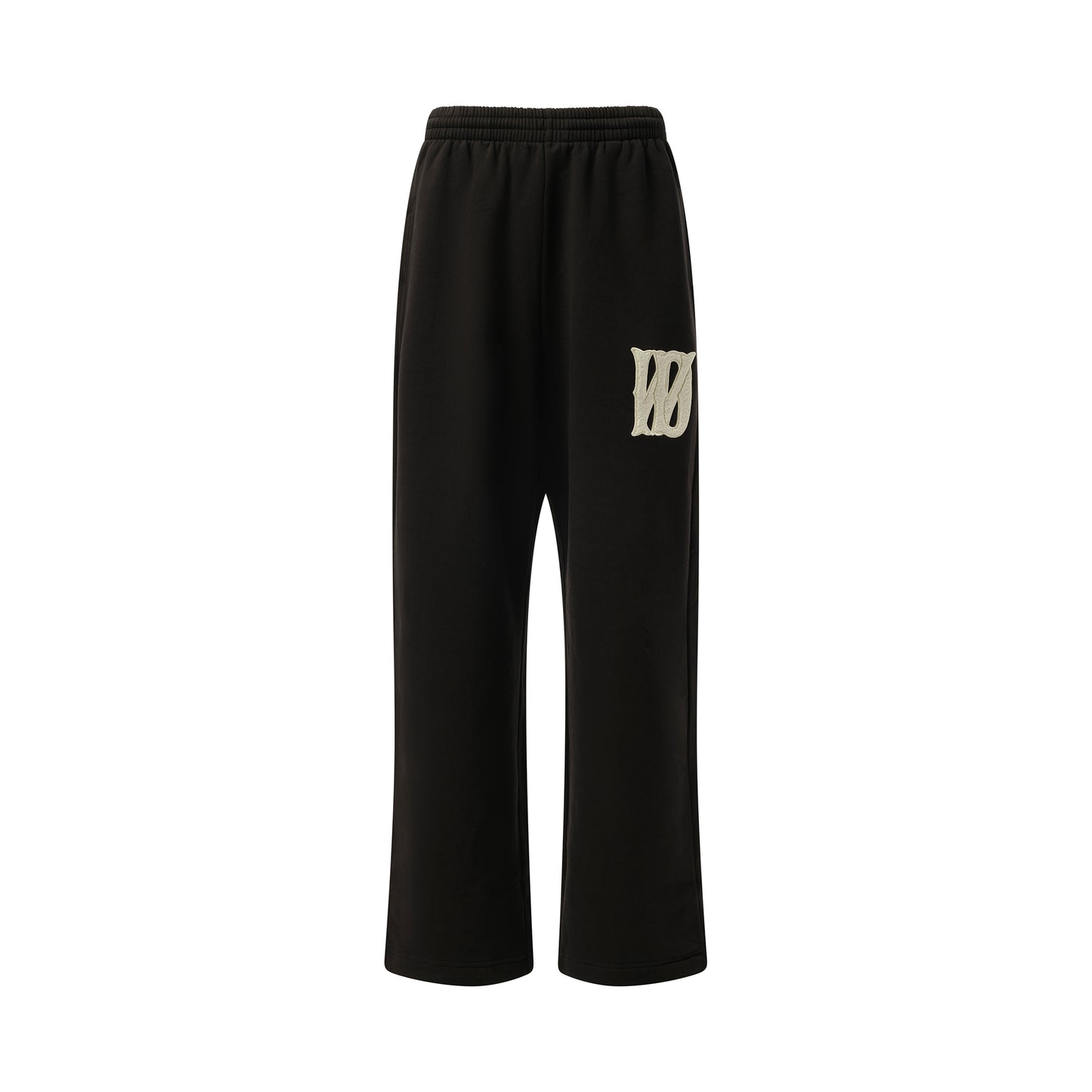 Boucle Letter Logo Wide Pants in Black