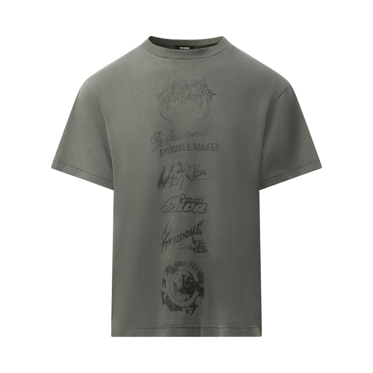 Multi-Logo T-Shirt in Charcoal