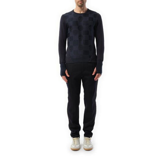 Jacquard Front Sweatshirt in Navy