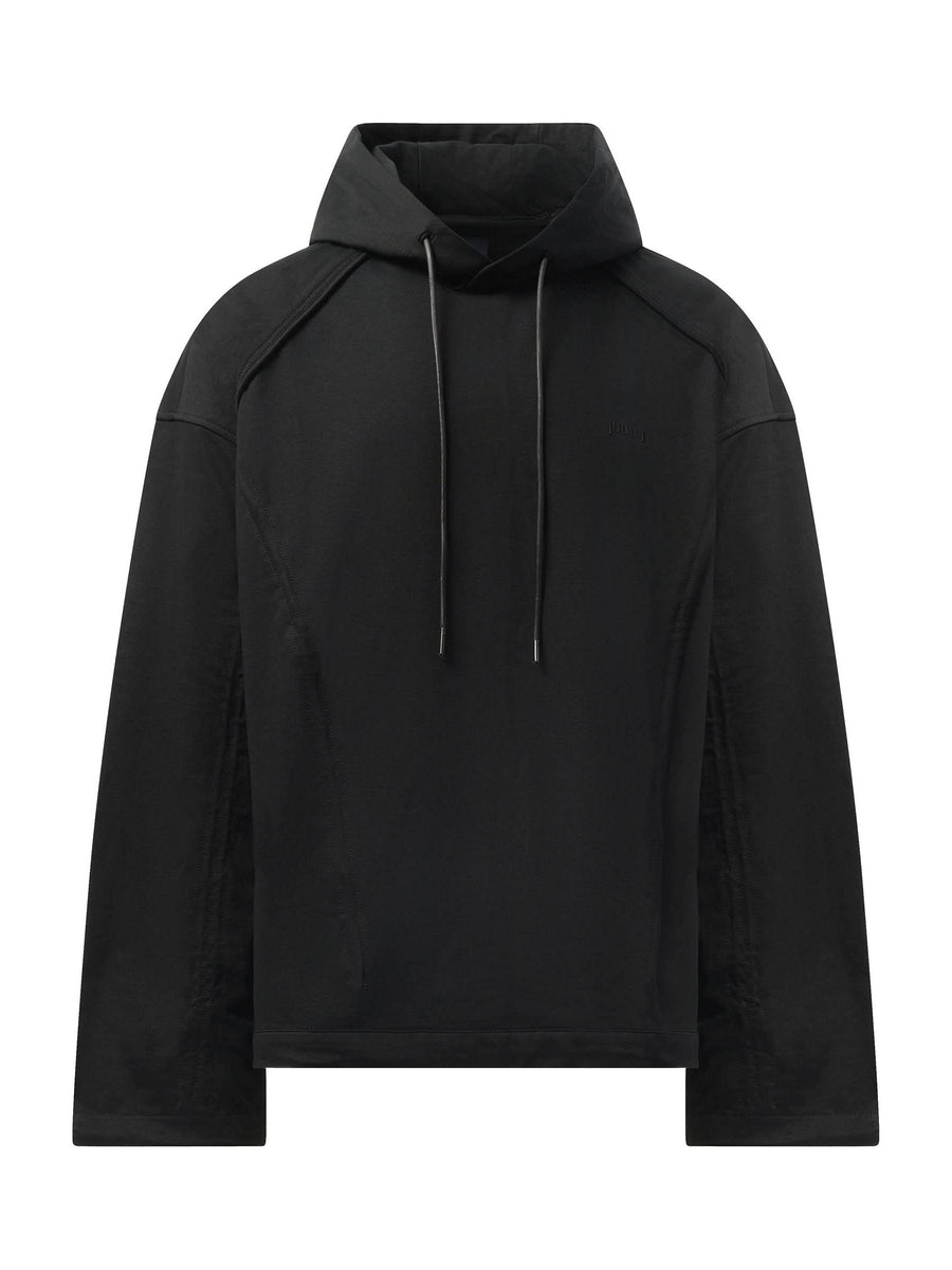 Multi String Over Hoodie in Black