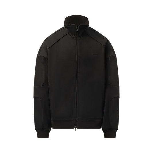 Racer Detail  Zip-up Jacket in Black