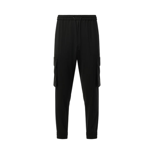 Wool Blended Cargo Pants in Black