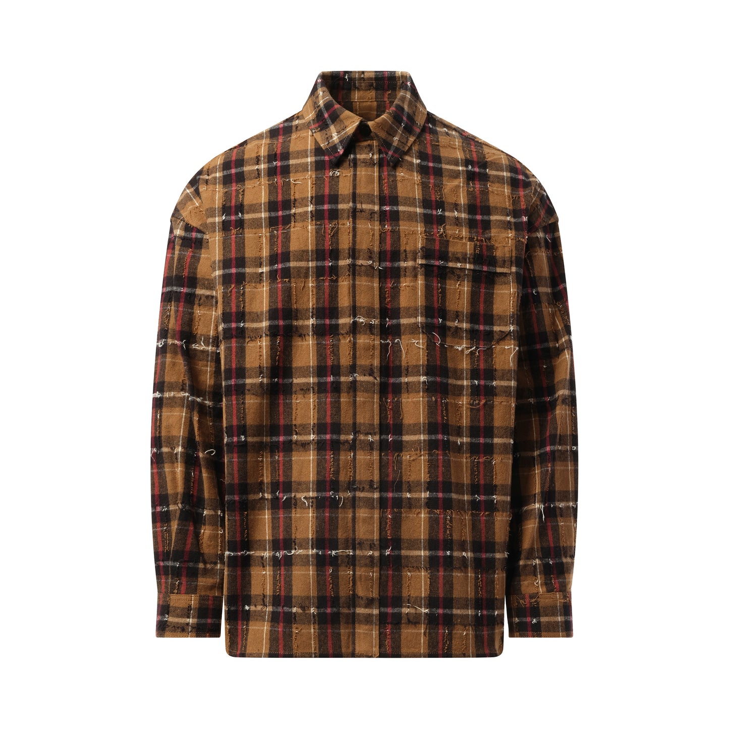 Damage Check Shirt in Beige