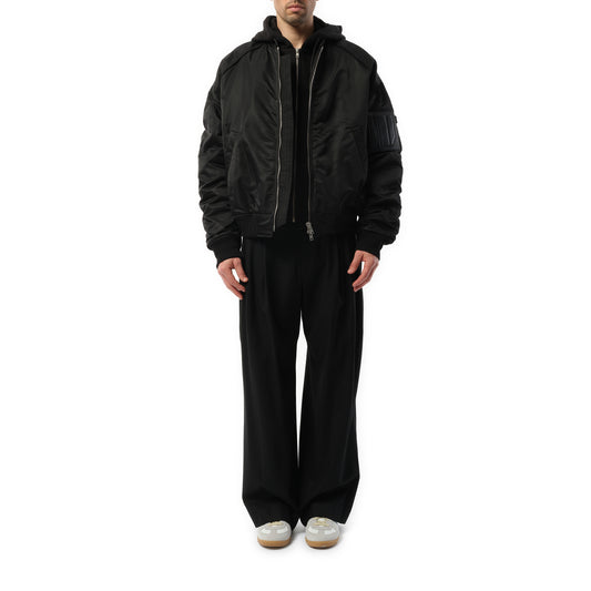 Hood Detachable MA-1 Blouson in Black