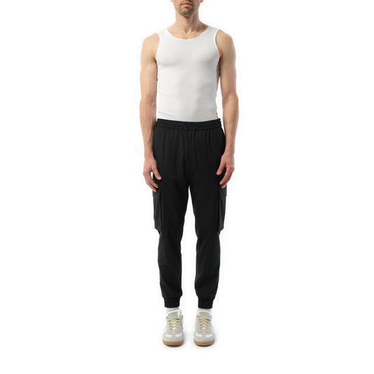 Wool Blended Cargo Pants in Black