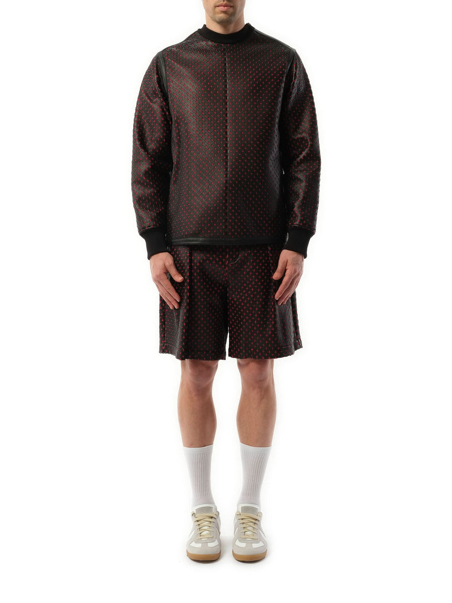Leather Sweatshirt in Black