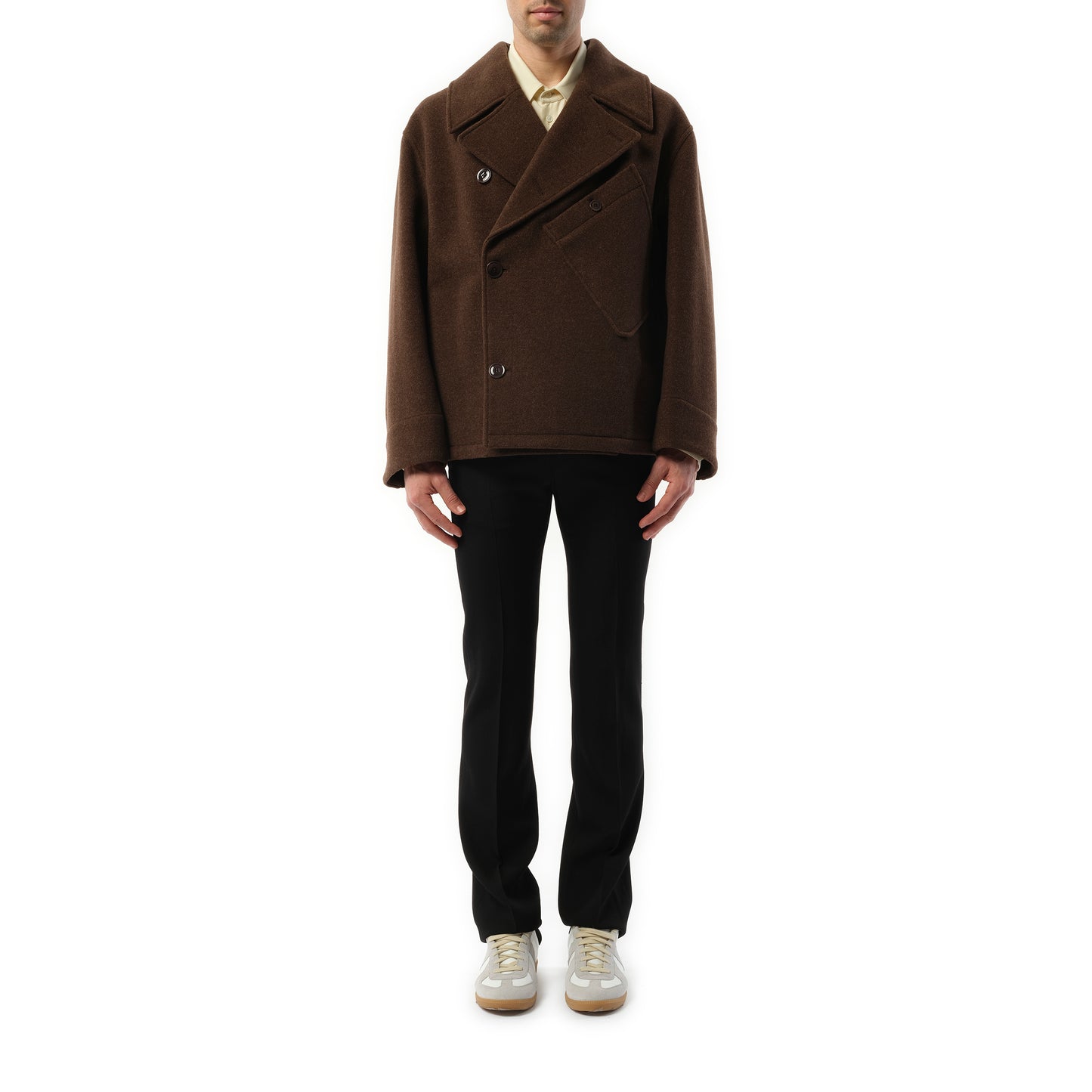 Dispatch Peacoat in Brown Chine