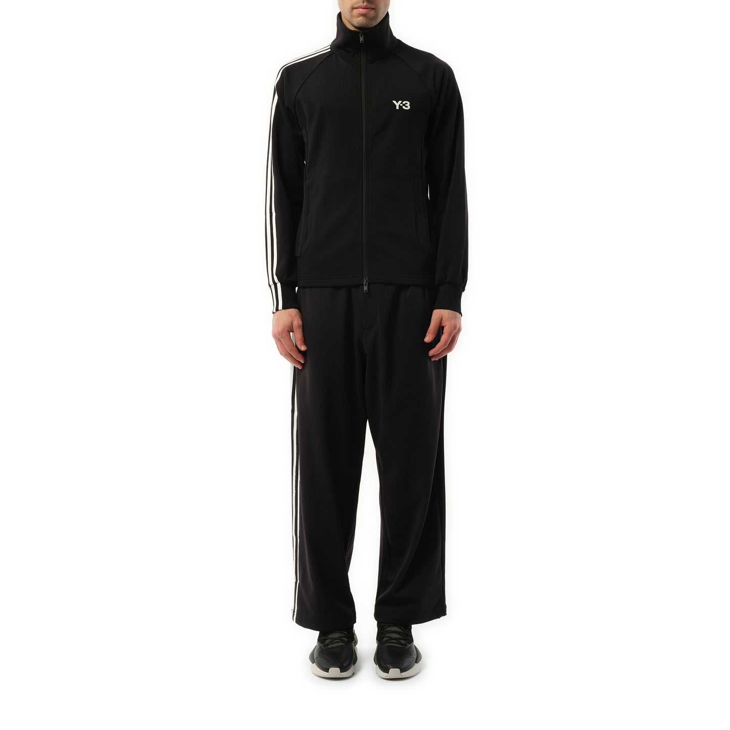 3 Stripe Track Top in Black