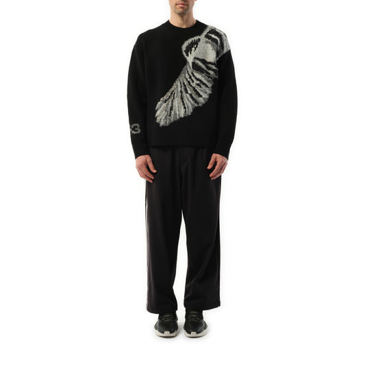 Bird Graphic Knit Sweater in Black