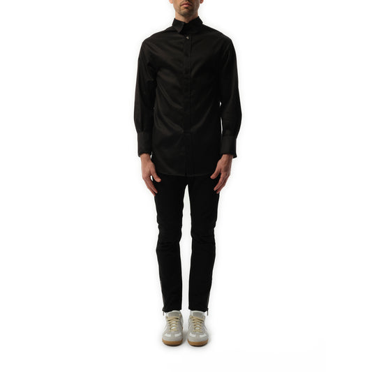 Pulled Long Sleeve Shirt in Black