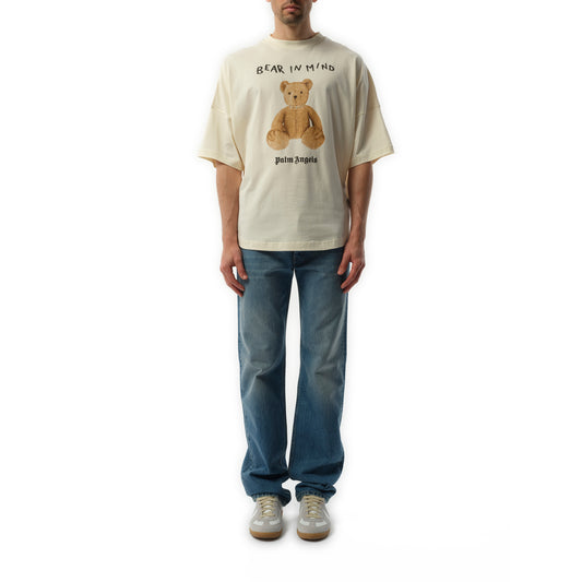 Bear in Mind Oversize T-Shirt in Off White/Brown