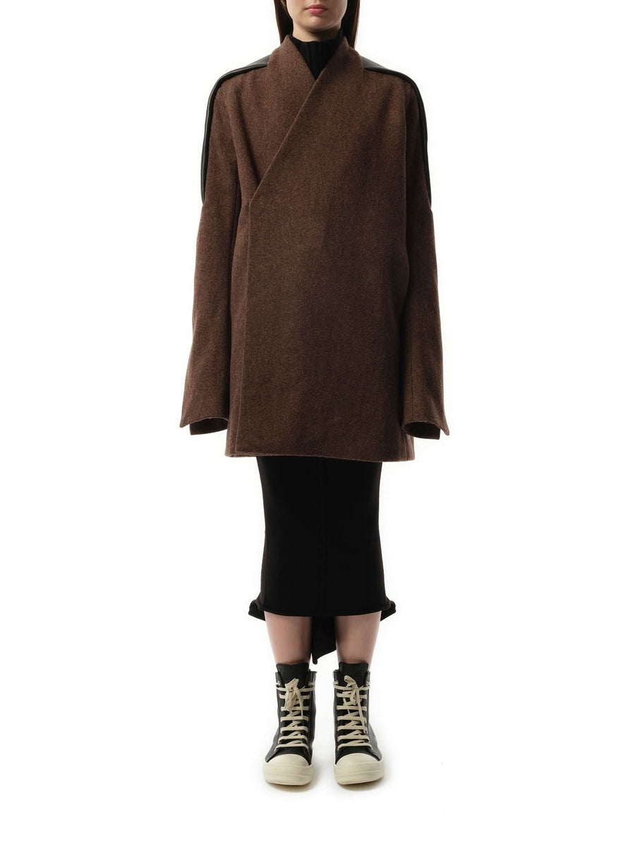 Officer Jacket in Brown/Black/Thulian