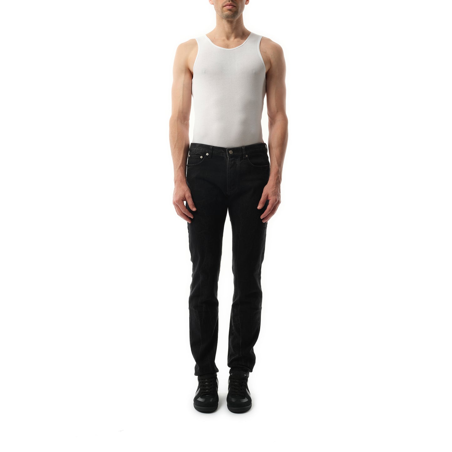 Slim Fit Jeans in Black/Grey