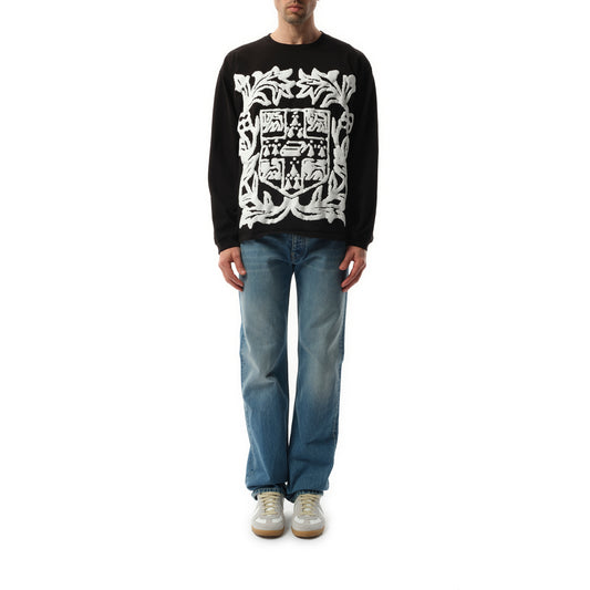 Rhude Long Sleeve T-Shirt in White/Black