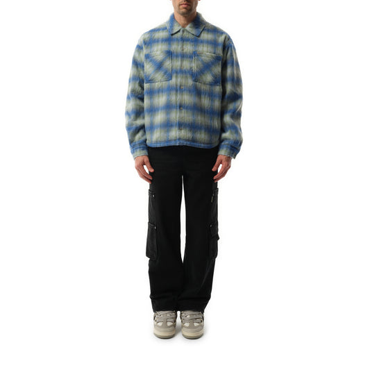 Textured Overshirt in Electric Blue