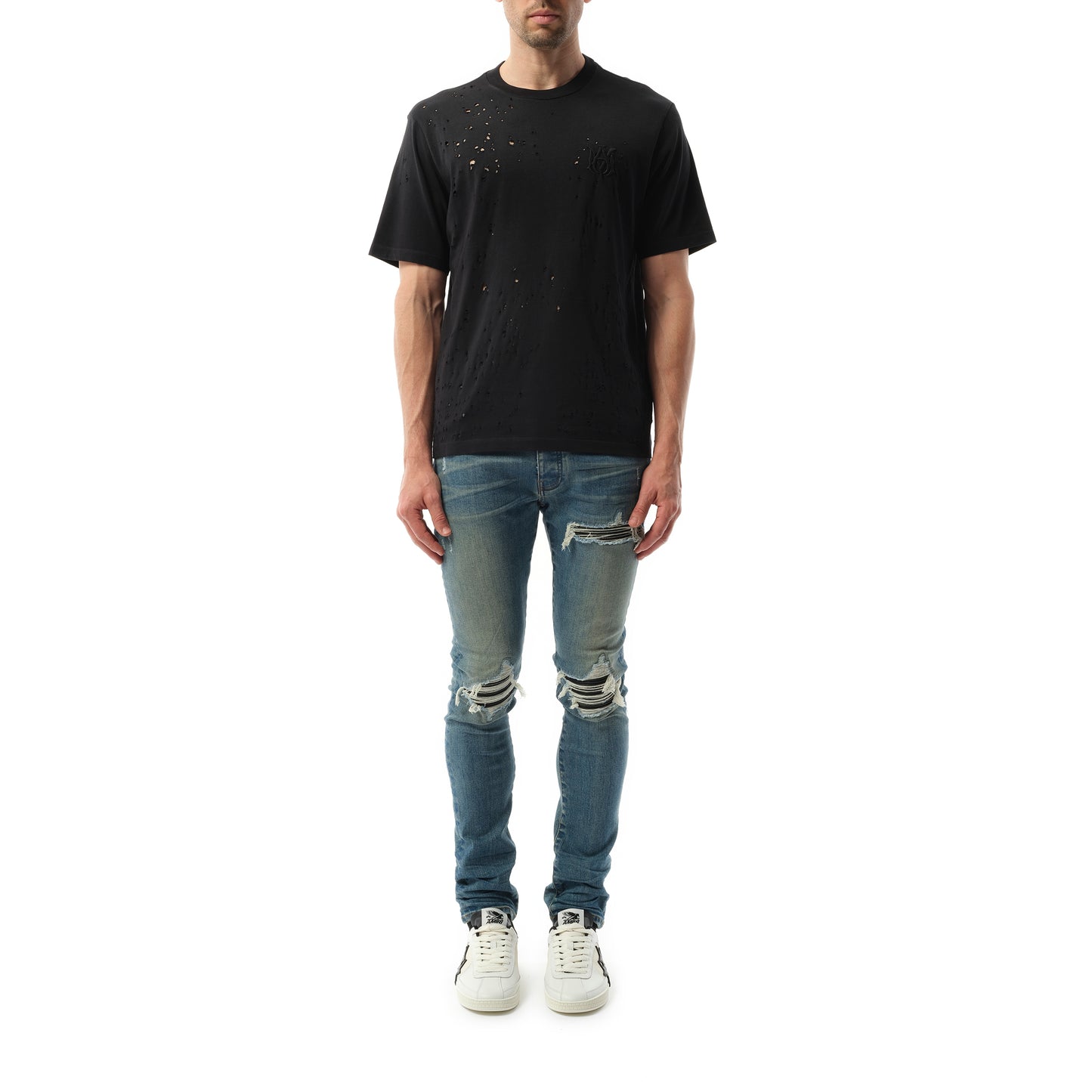 MA Shotgun Embroidered T-Shirt in Black