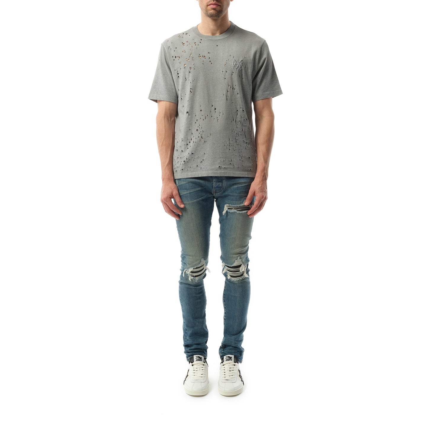 MA Shotgun Embroidered T-Shirt in Grey