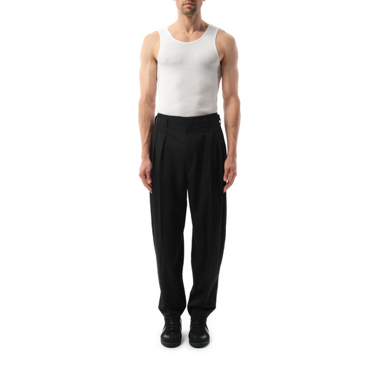 Pleated Tapered Pants in Black