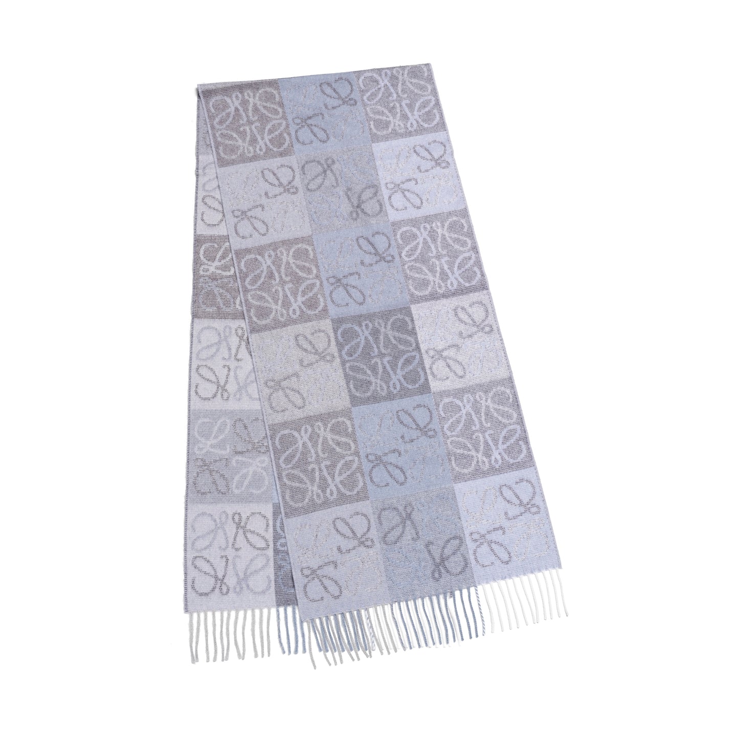 Anagram Wool Cashmere Scarf in Blue/White