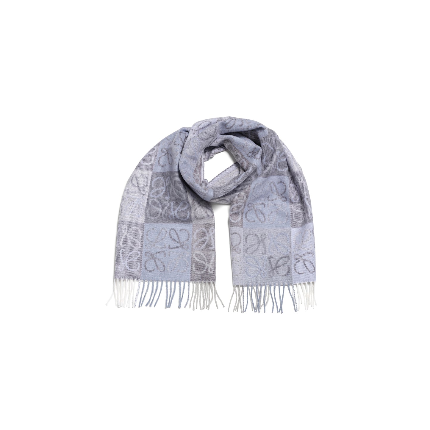 Anagram Wool Cashmere Scarf in Blue/White