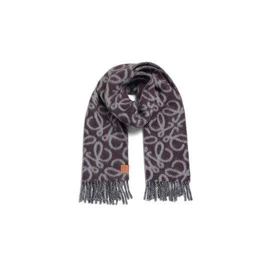 Textured Anagram Scarf in Black/Grey