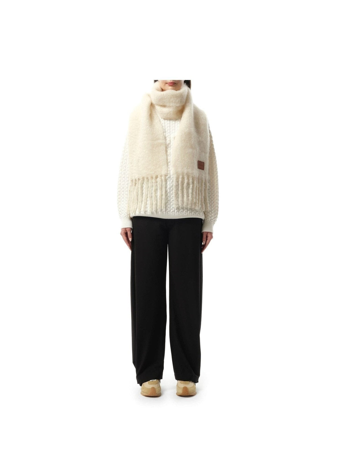 Loewe Mohair Blend Scarf in White