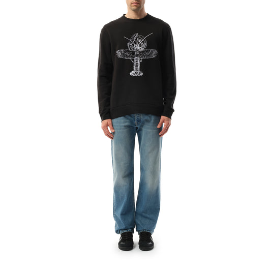 Flying Lobster Emb Sweatshirt in Black