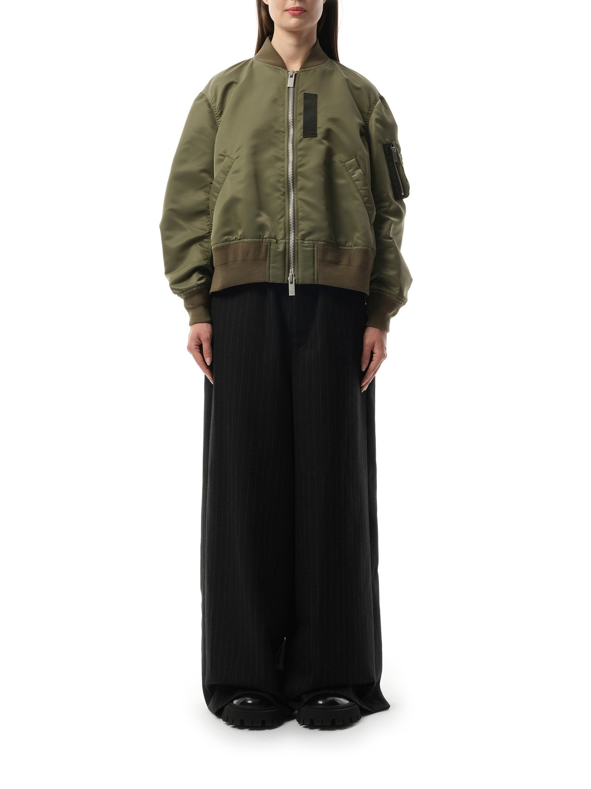 Sacai Nylon Twill Blouson in Khaki