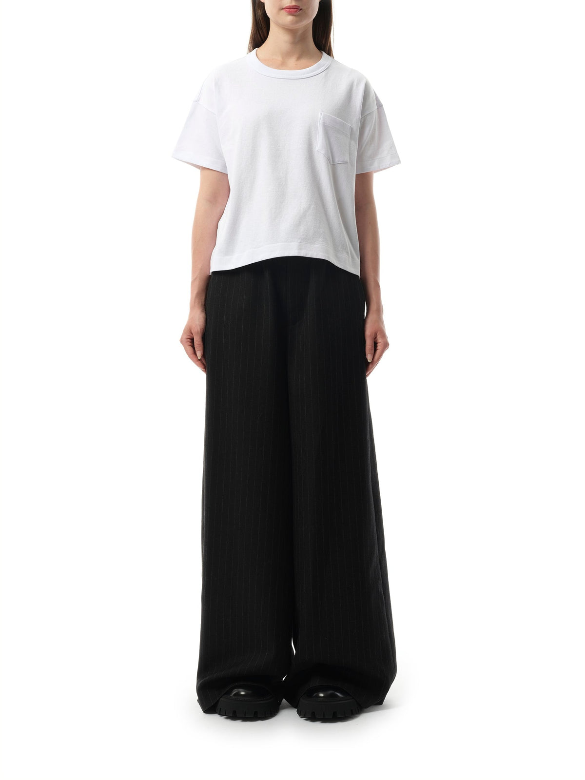 Sacai S Jersey T-Shirt in White