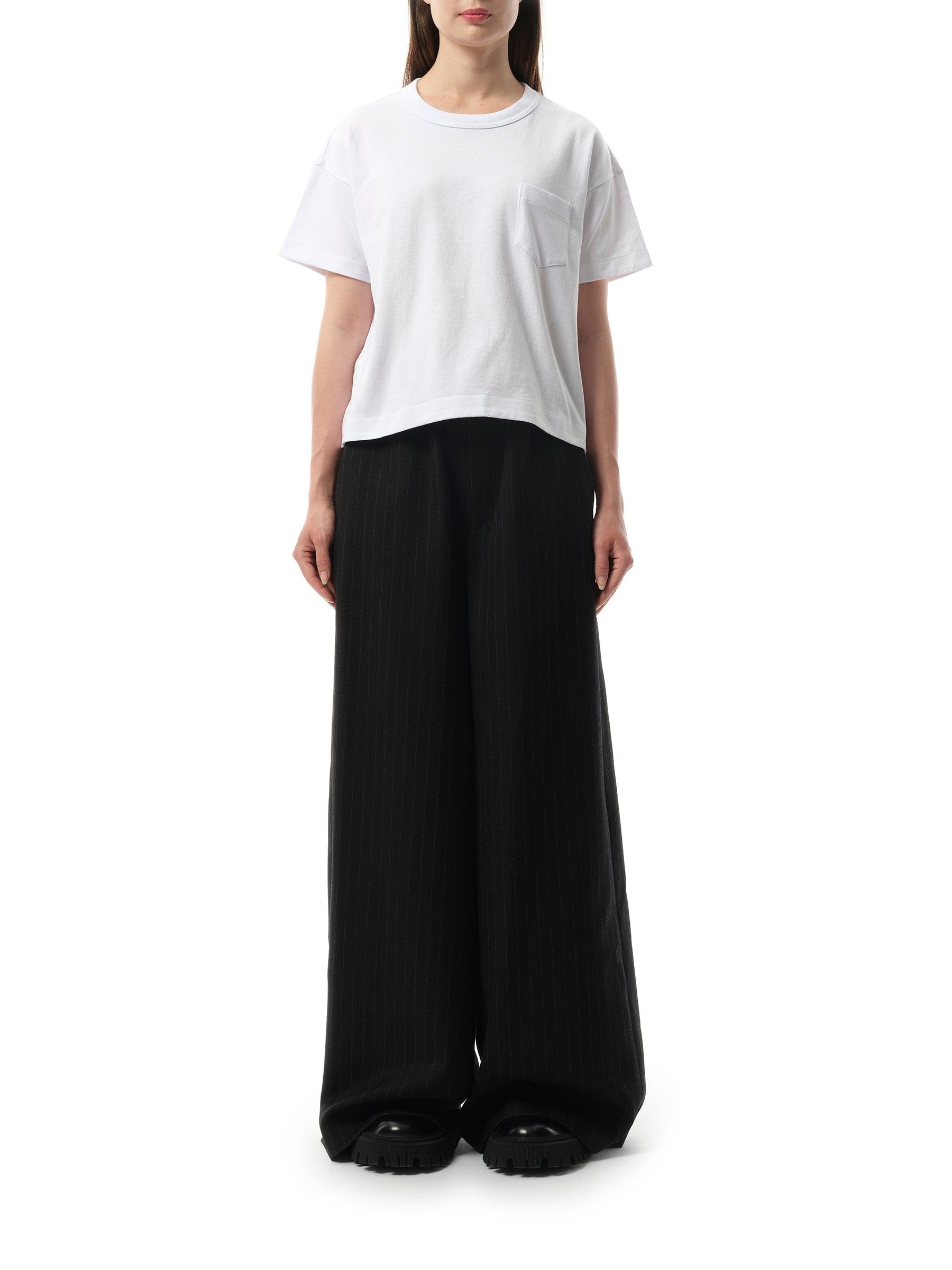 Sacai S Jersey T-Shirt in White