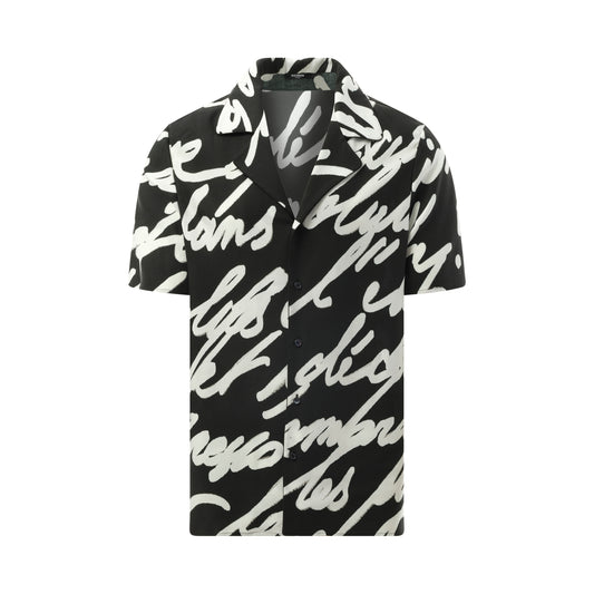 Big Love Letter Pyjama Shirt in Black/White