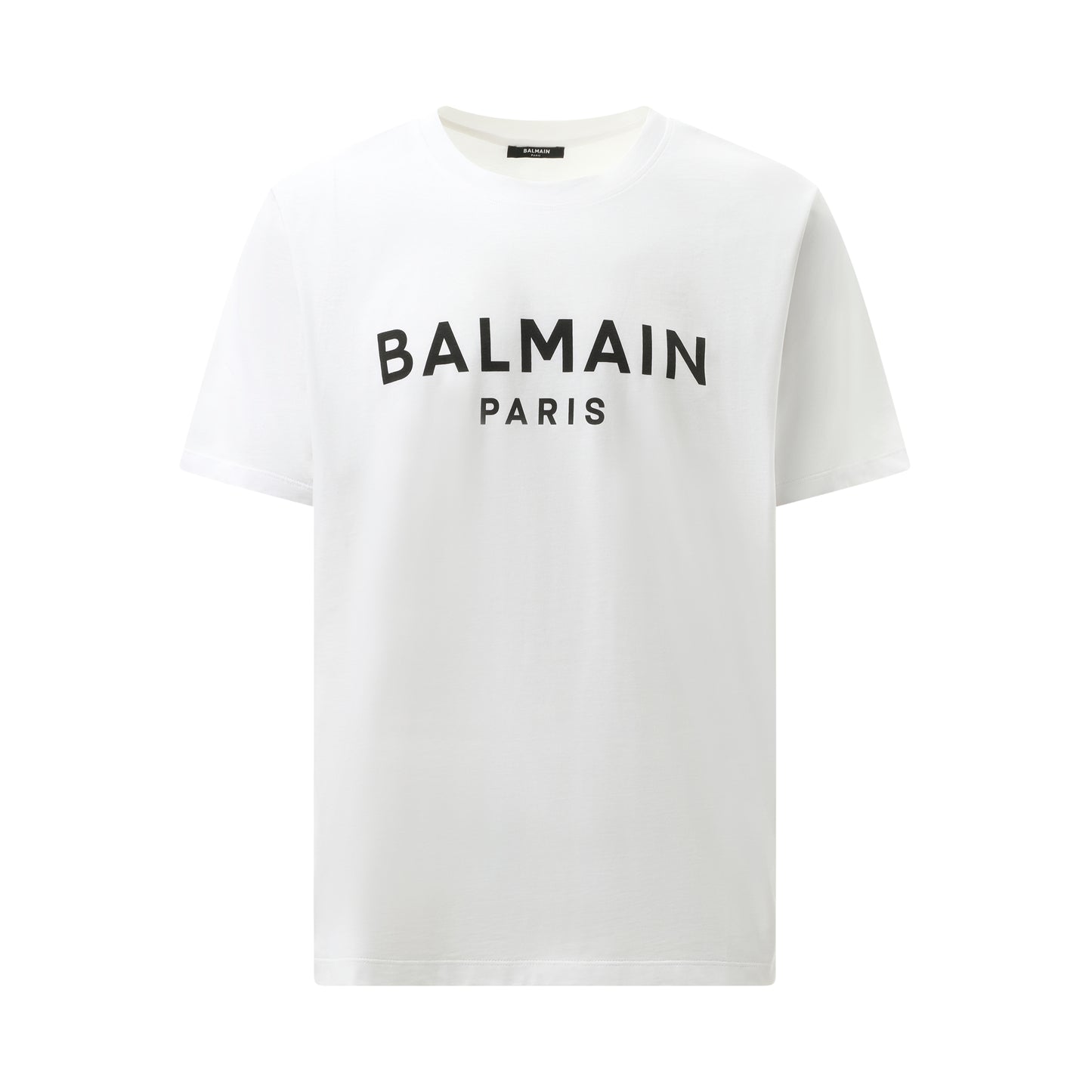 Balmain Print Reg Fit T-Shirt in White/Black