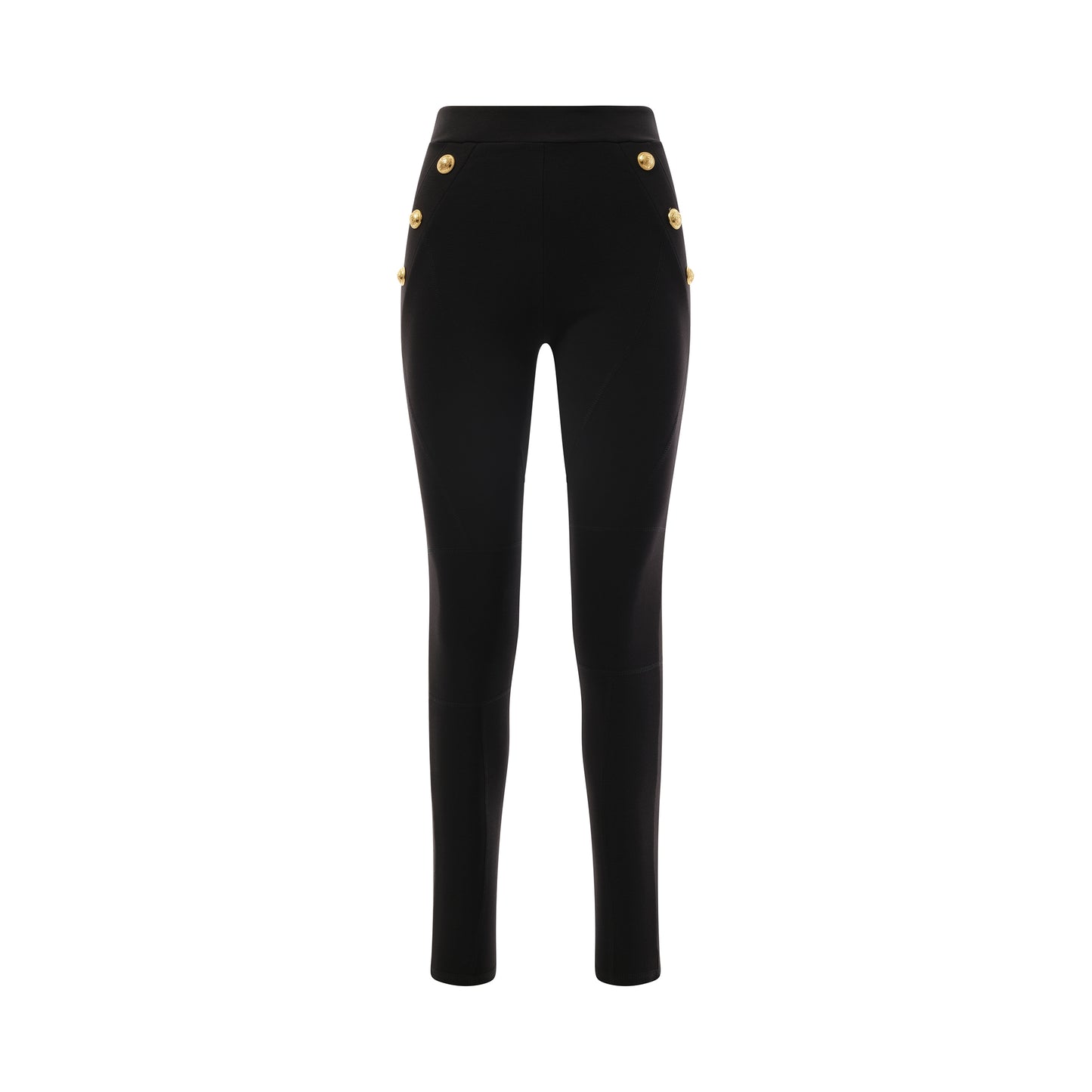 6 Button Jersey Leggings in Black